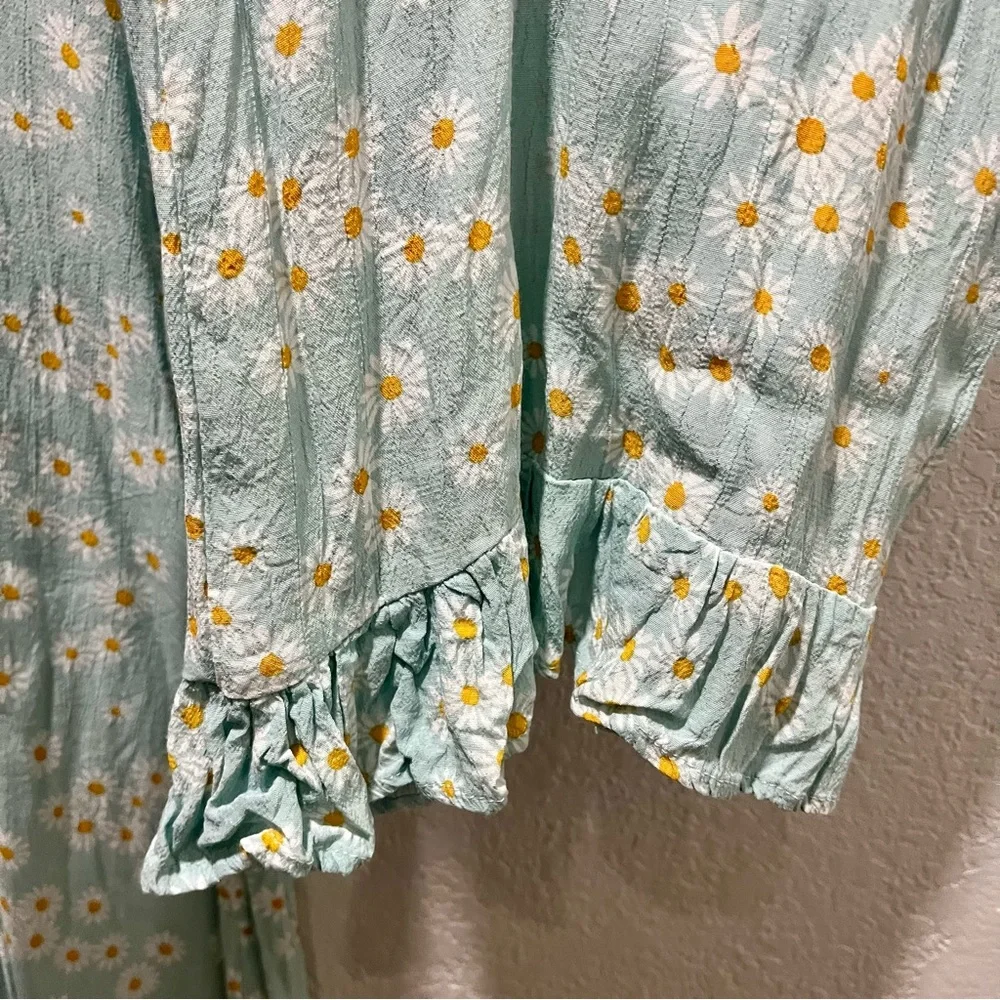 Faithfull the Brand Frankie Seafoam Blue Zhoe Floral Print Jumpsuit - Picture 6 of 16